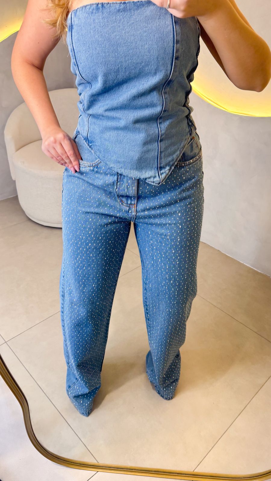 Calça Wideleg- Brilho