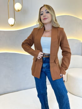 Blazer Suíça marrom caramelo