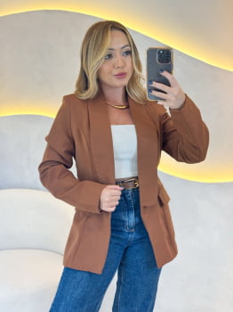 Blazer Suíça marrom caramelo