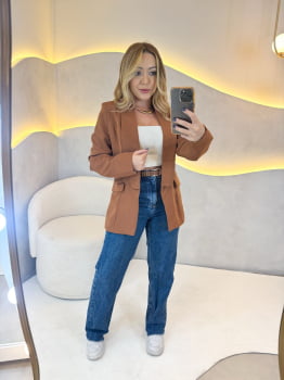 Blazer Suíça marrom caramelo