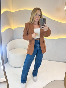 Blazer Suíça marrom caramelo