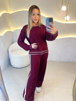 Conjunto Odara Tricot- Vinho