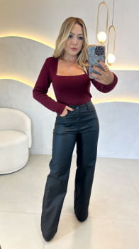 Calça Manu Resinada Preta