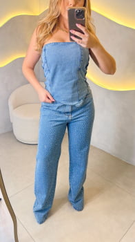 Calça Wideleg- Brilho