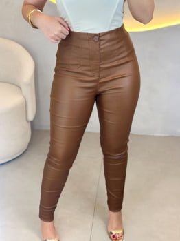 Calça Zara Resinada- Caramelo