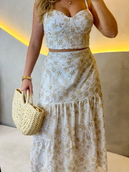 Conjunto Florence- Branco e Nude