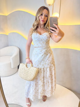 Conjunto Florence- Branco e Nude