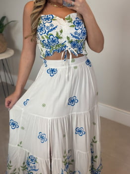 Conjunto Leise Anastacia Branco e Azul 