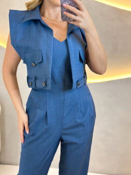 Macacão Tais- Azul Jeans