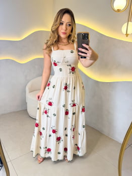 Vestido Francesa- Linho Cru