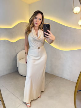 Vestido Mansur- Champagne