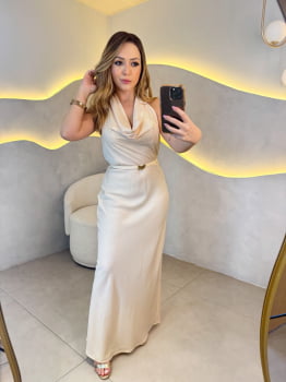 Vestido Mansur- Champagne
