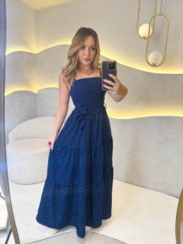 Vestido Poliana- Azul Marinho