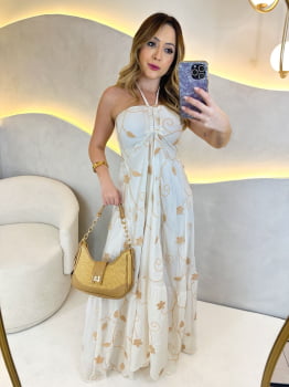 Vestido Sunny- Branco/Nude