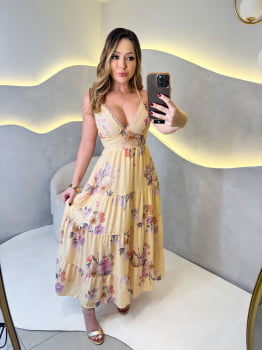 Vestido Yasmin- Amarelo Floral