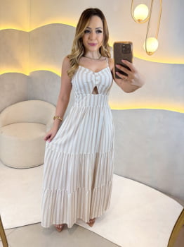 Vestido Yolanda- Branco com Nude