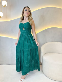 Vestido Yolanda- Verde Poá Vestido Yolanda- Verde Poá
