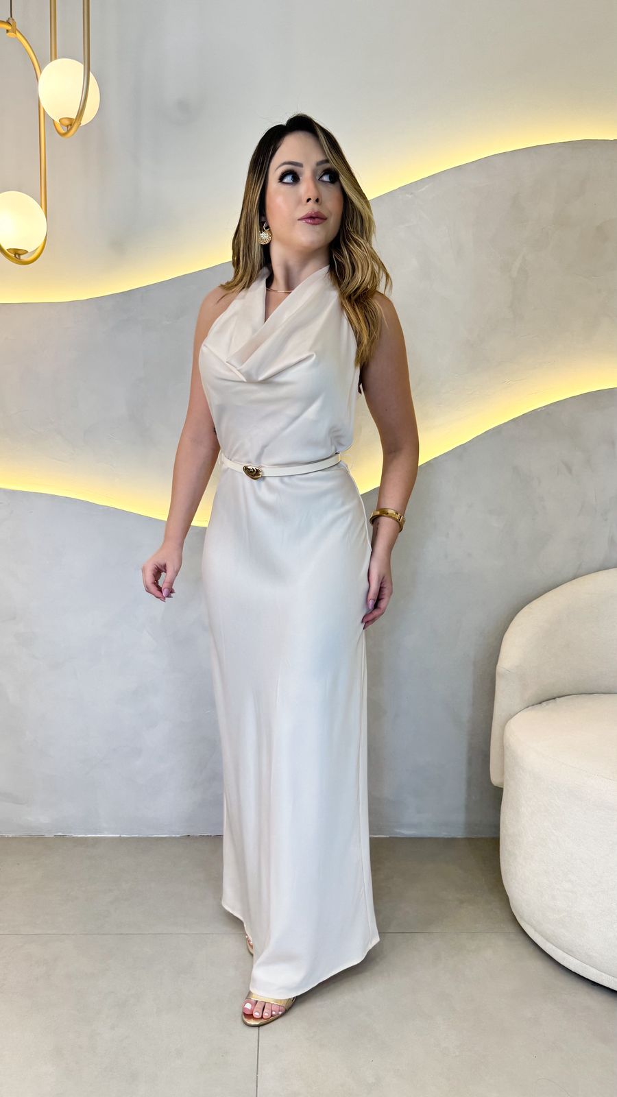 Vestido Mansur- Champagne